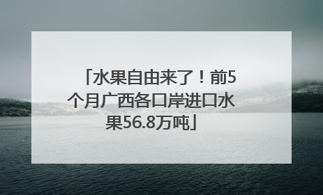 水果自由来了！前5个月广西各口岸进口水果56.8万吨